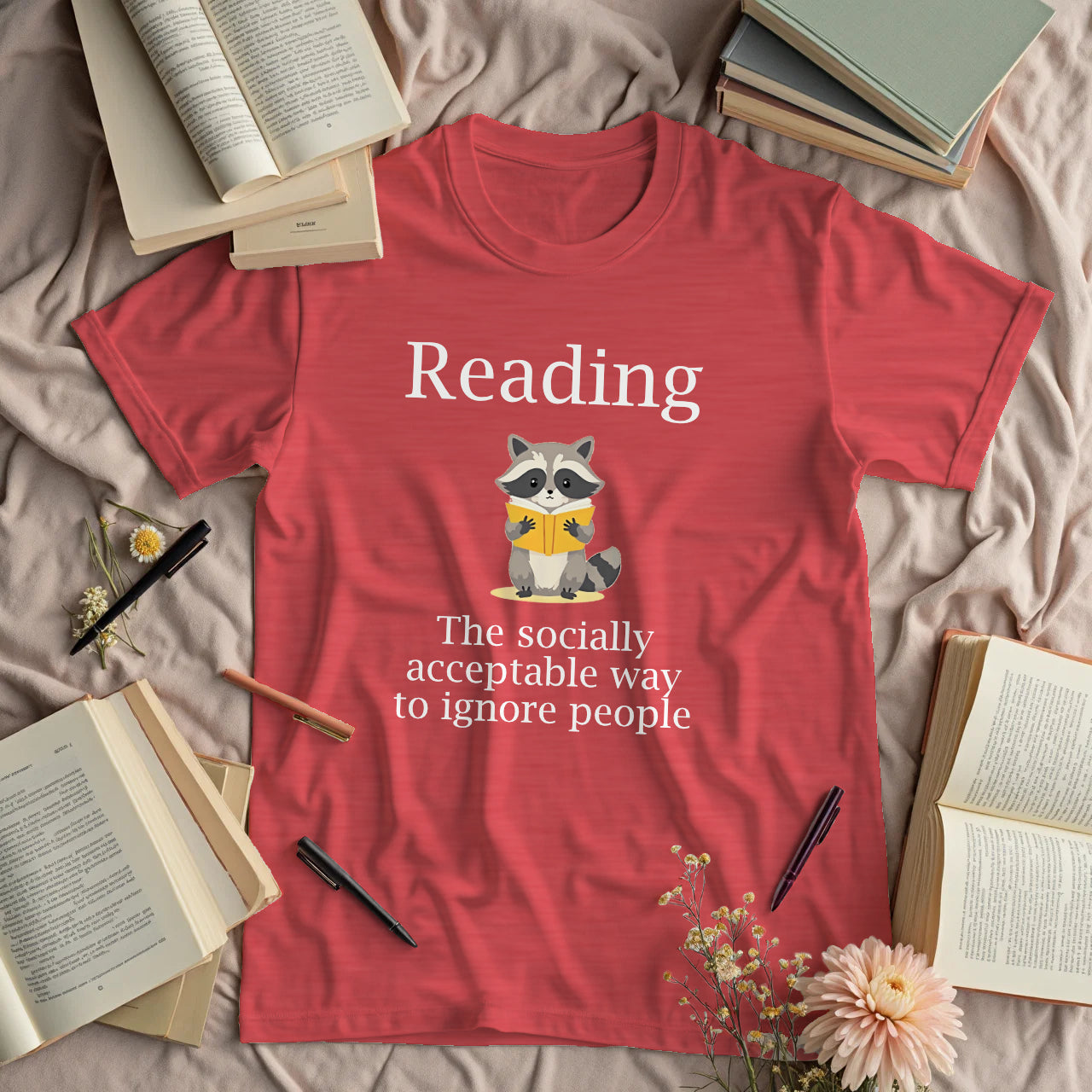 Reading. The Socially Acceptable Way To Ignore People - Raccoon
