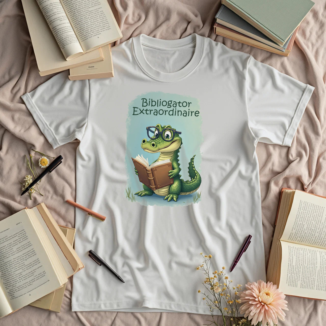 Bibliogator Extraordinaire - Cute Alligator