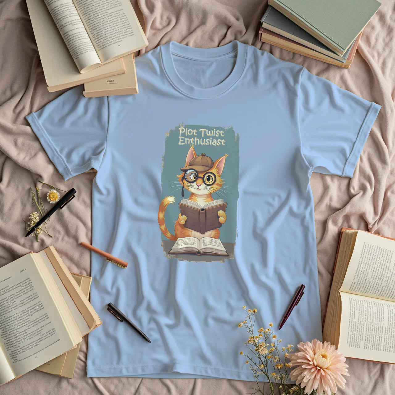 Plot Twist Enthusiast - Cute Reading Cat
