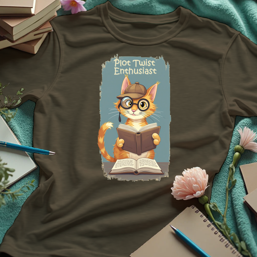 Plot Twist Enthusiast - Cute Reading Cat