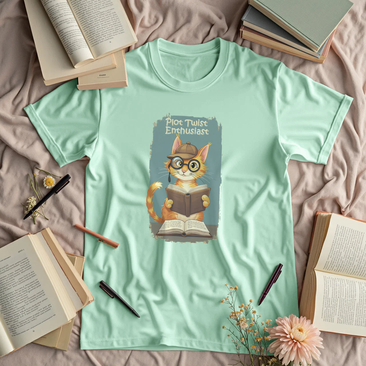 Plot Twist Enthusiast - Cute Reading Cat
