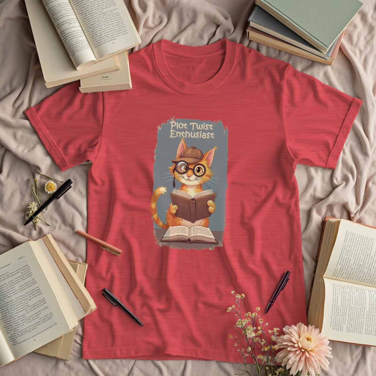 Plot Twist Enthusiast - Cute Reading Cat