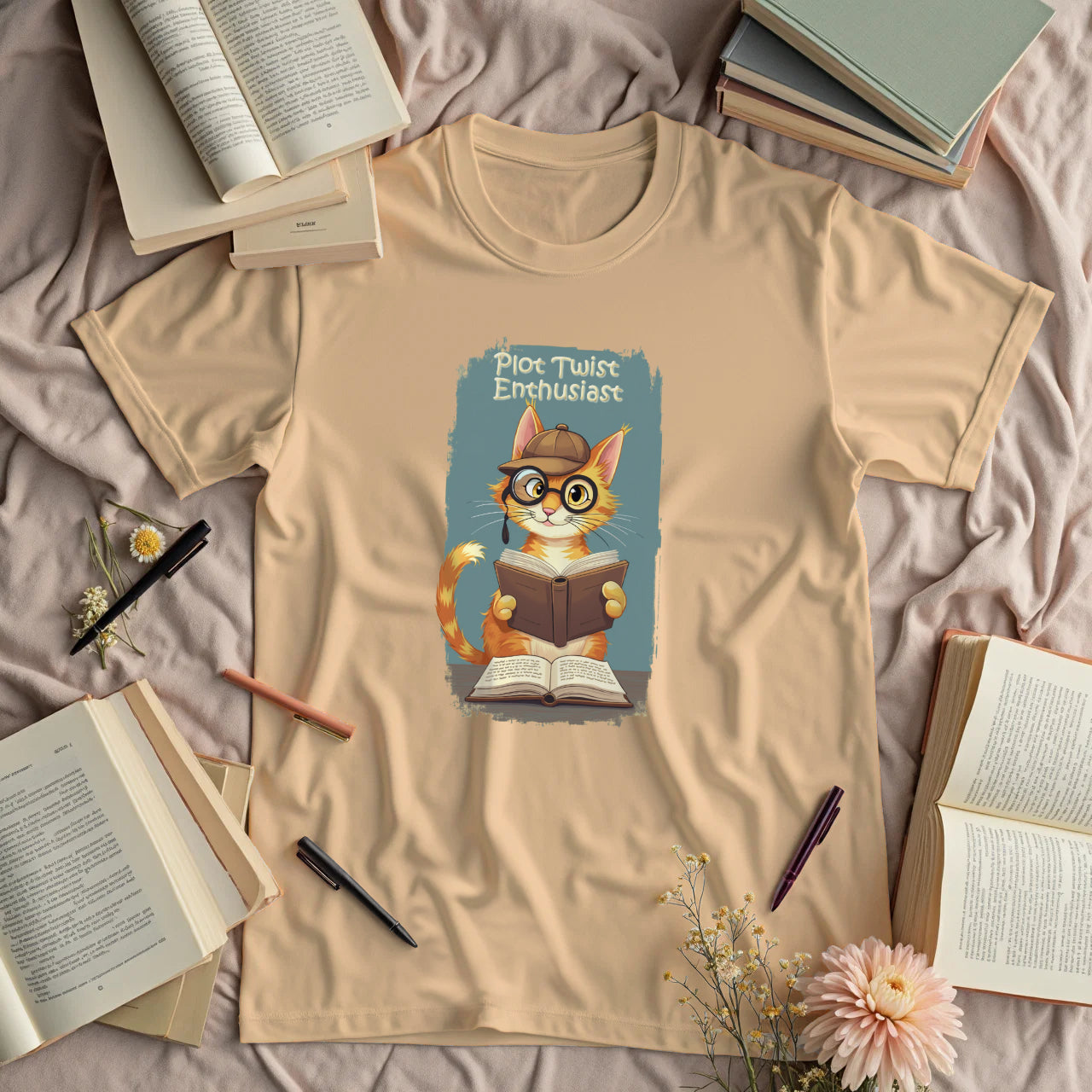 Plot Twist Enthusiast - Cute Reading Cat