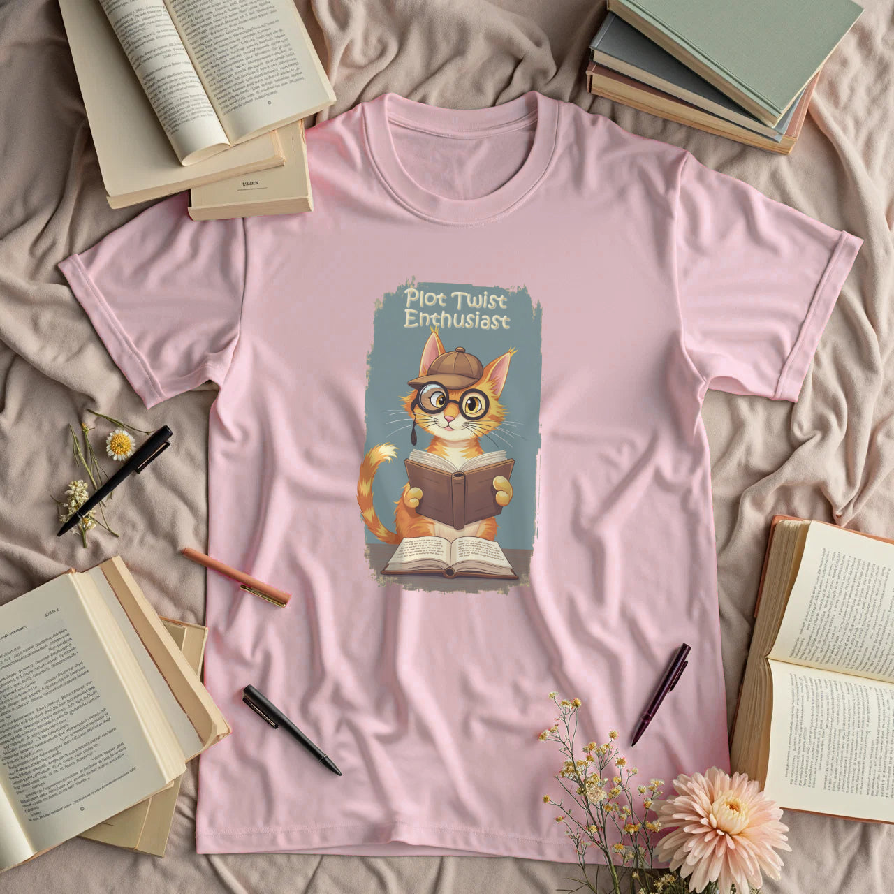 Plot Twist Enthusiast - Cute Reading Cat
