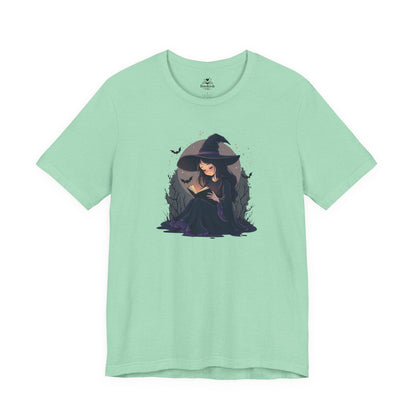 Witch Reading Under a Full Moon