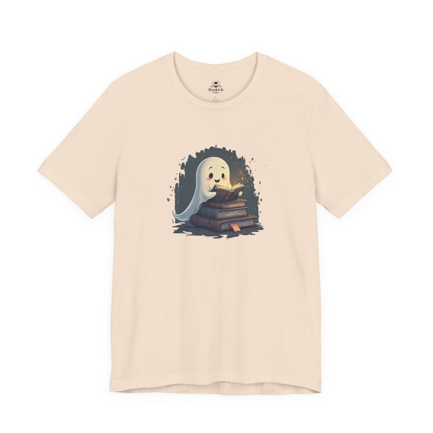 Cute Ghost with a Stack of Books