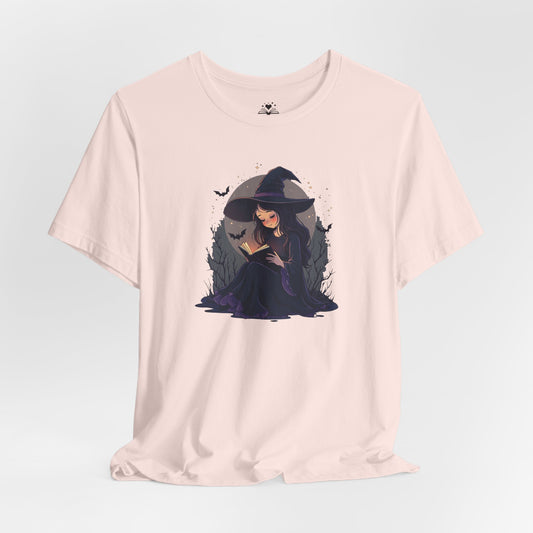 Witch Reading Under a Full Moon