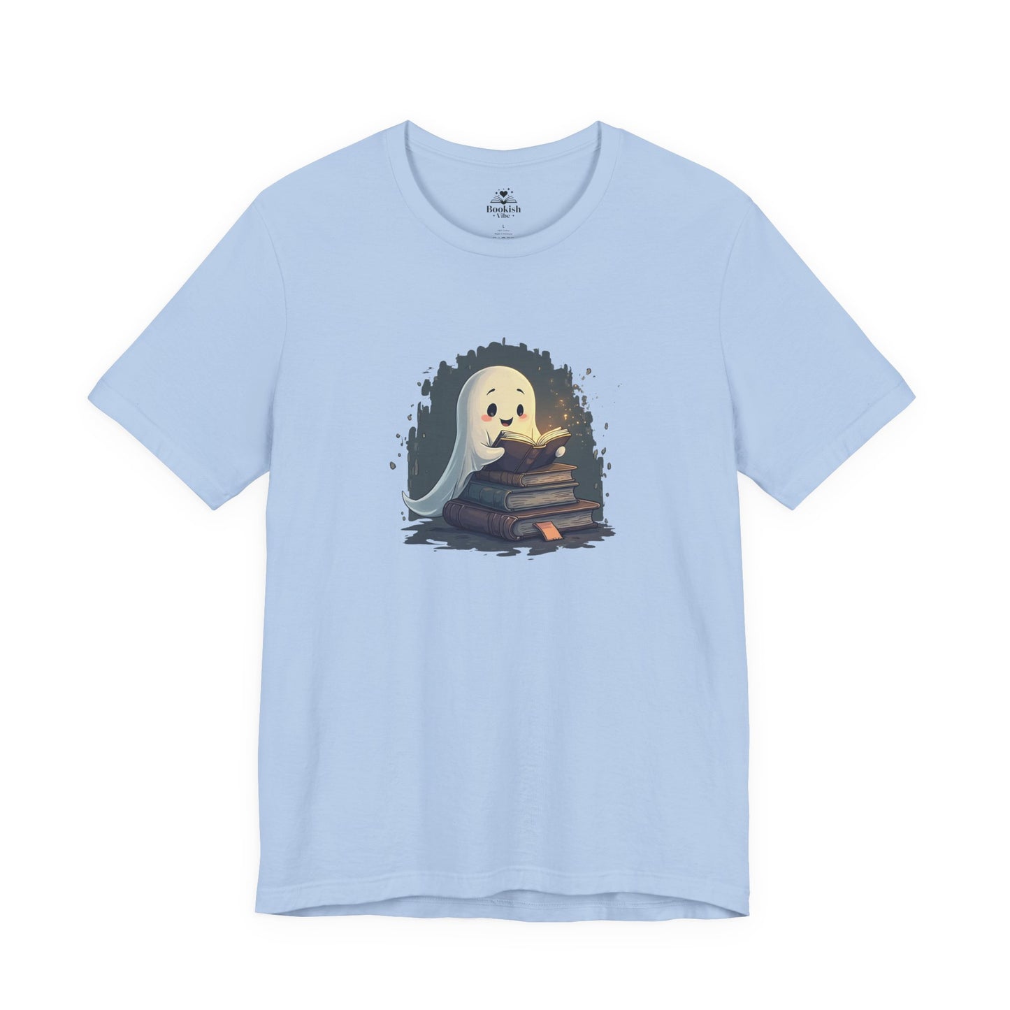 Cute Ghost with a Stack of Books