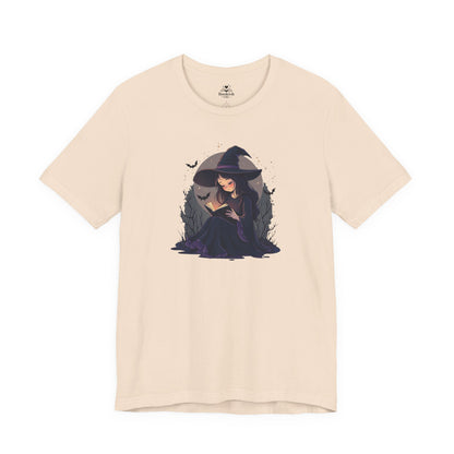 Witch Reading Under a Full Moon