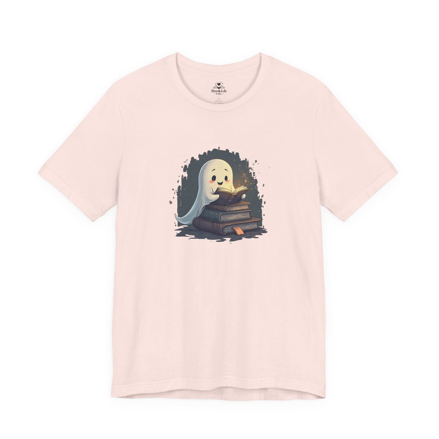 Cute Ghost with a Stack of Books