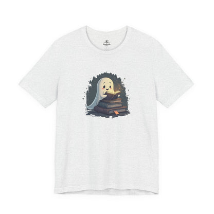 Cute Ghost with a Stack of Books