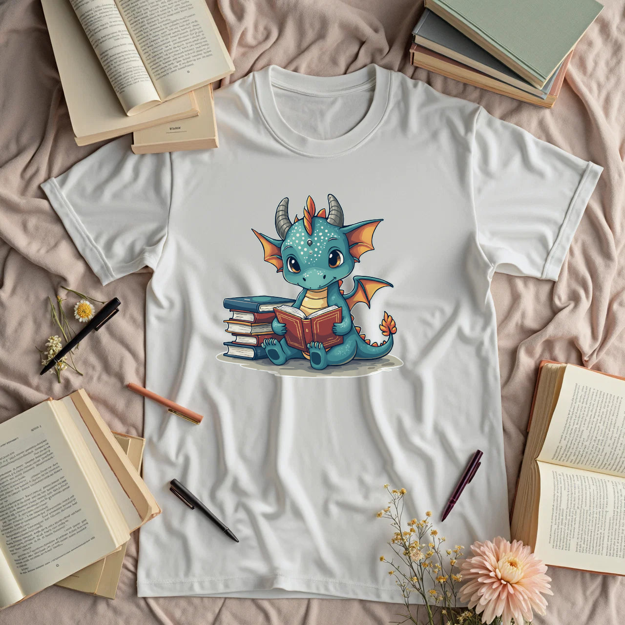 Cute Dragon Reading