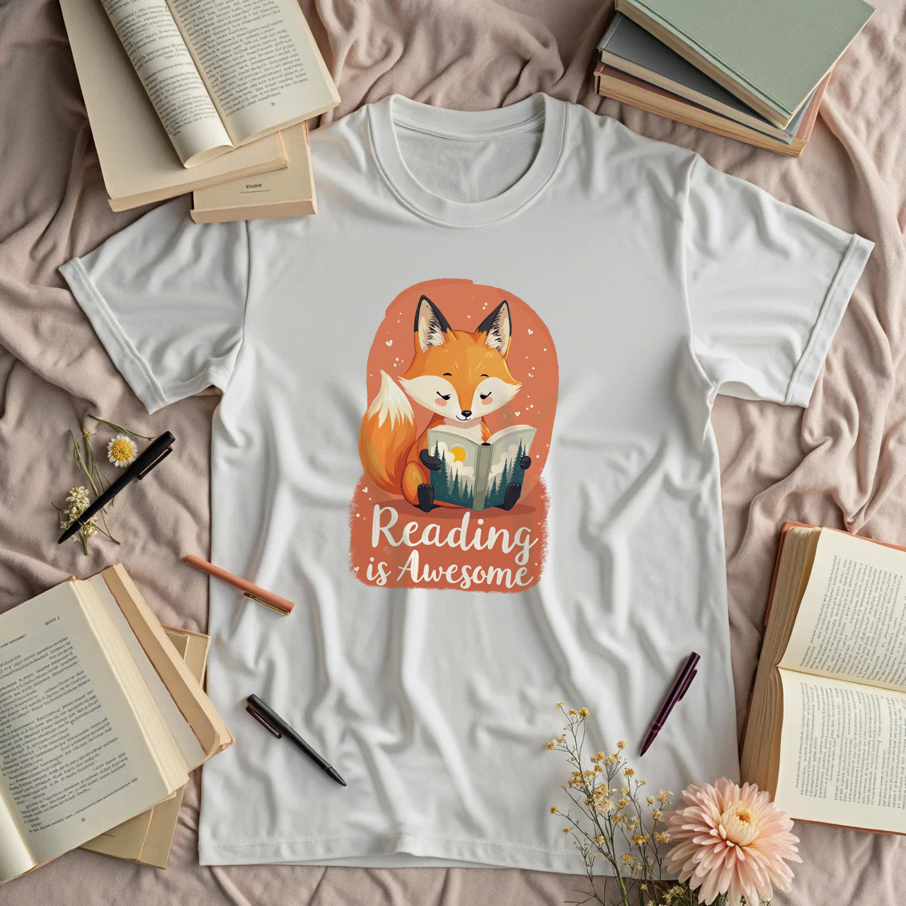 Reading Is Awesome - Cute Fox