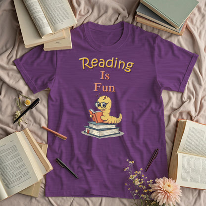Reading Is Fun - Cute Bookworm