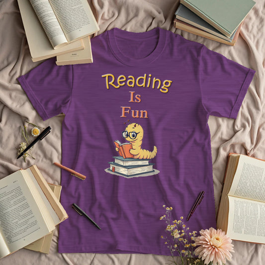 Reading Is Fun - Cute Bookworm