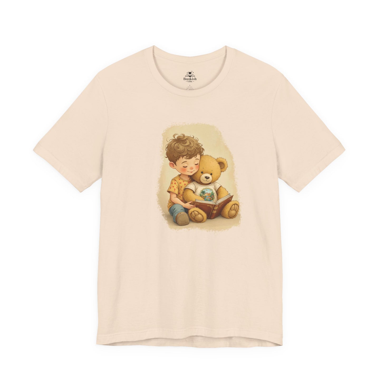 Cute Boy Reading To His Teddy Bear