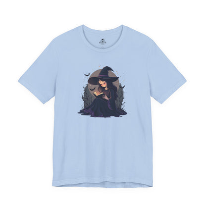 Witch Reading Under a Full Moon