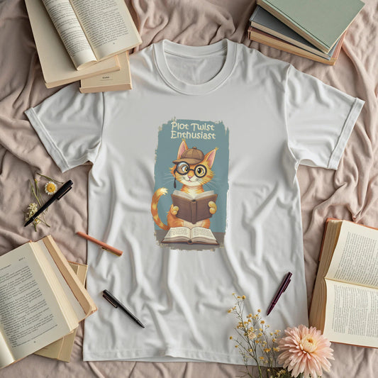 Plot Twist Enthusiast - Cute Reading Cat