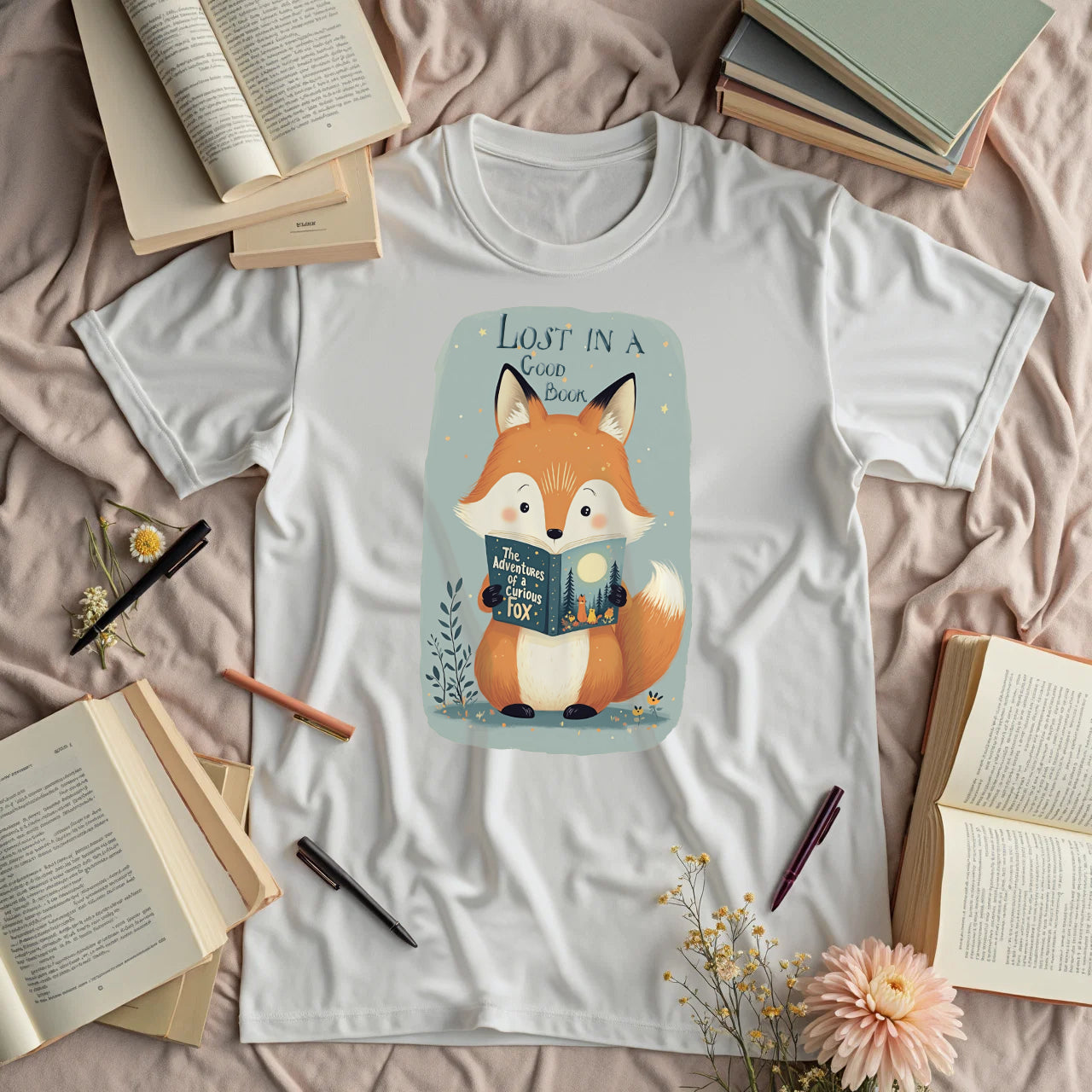 Lost In A Good Book - Cute Fox