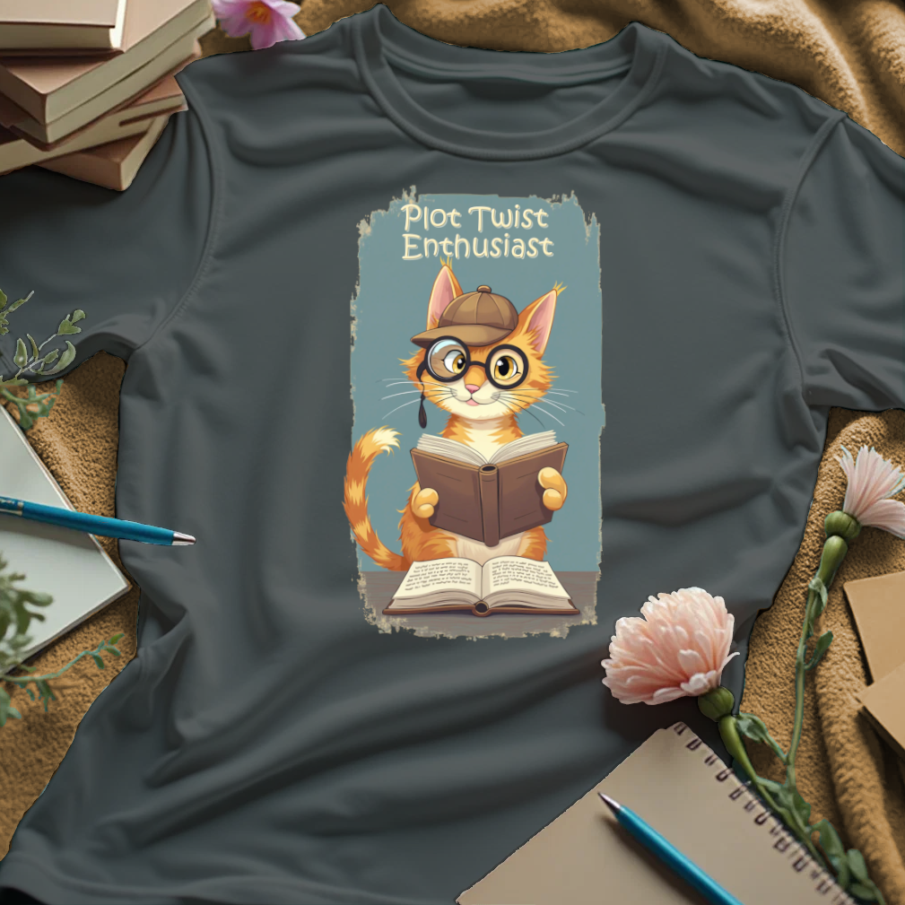 Plot Twist Enthusiast - Cute Reading Cat