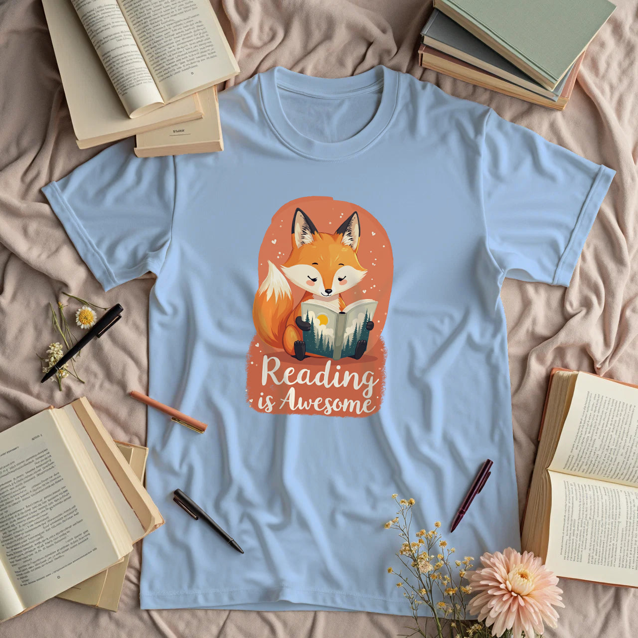 Reading Is Awesome - Cute Fox