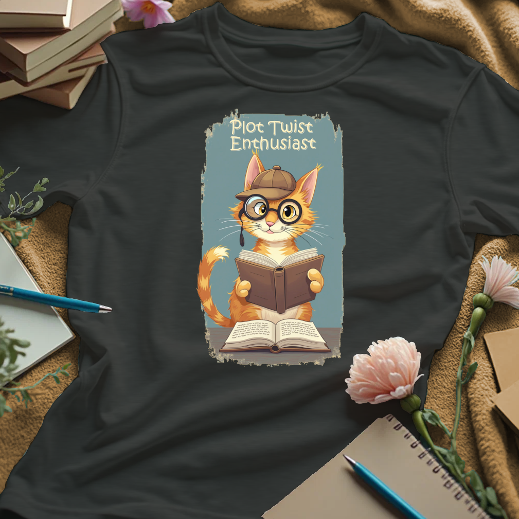 Plot Twist Enthusiast - Cute Reading Cat