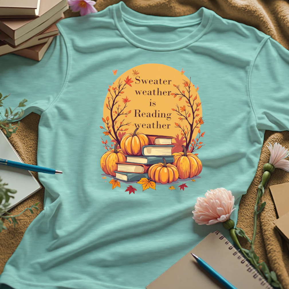 Sweater Weather is Reading Weather - Autumn Pumpkins