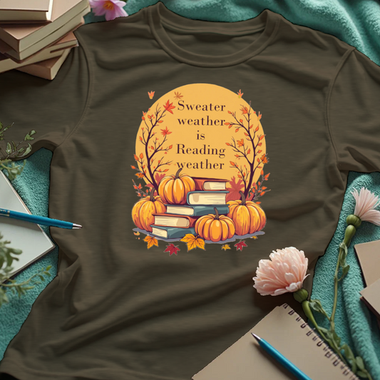 Sweater Weather is Reading Weather - Autumn Pumpkins