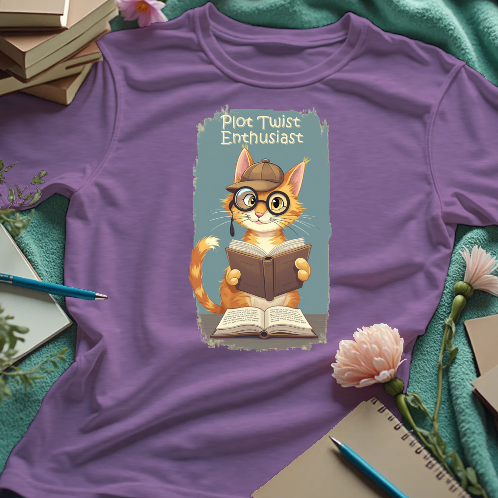 Plot Twist Enthusiast - Cute Reading Cat