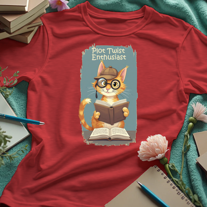 Plot Twist Enthusiast - Cute Reading Cat