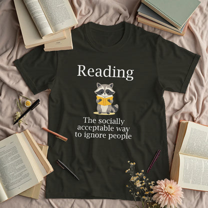 Reading. The Socially Acceptable Way To Ignore People - Raccoon
