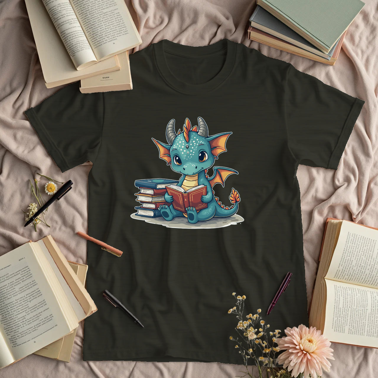 Cute Dragon Reading