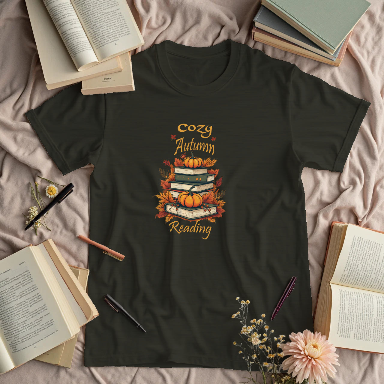 Cozy Autumn Reading - pumpkins