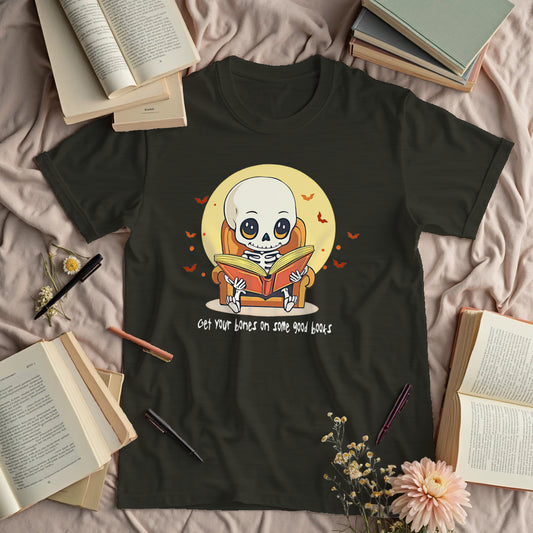 Get Your Bones On A Good Book - Cute Skeleton