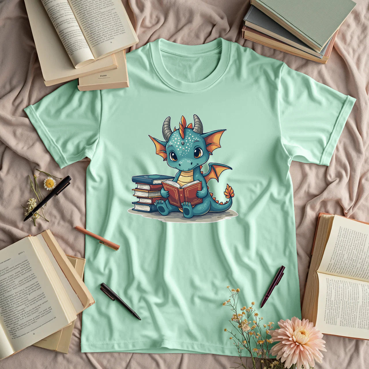 Cute Dragon Reading