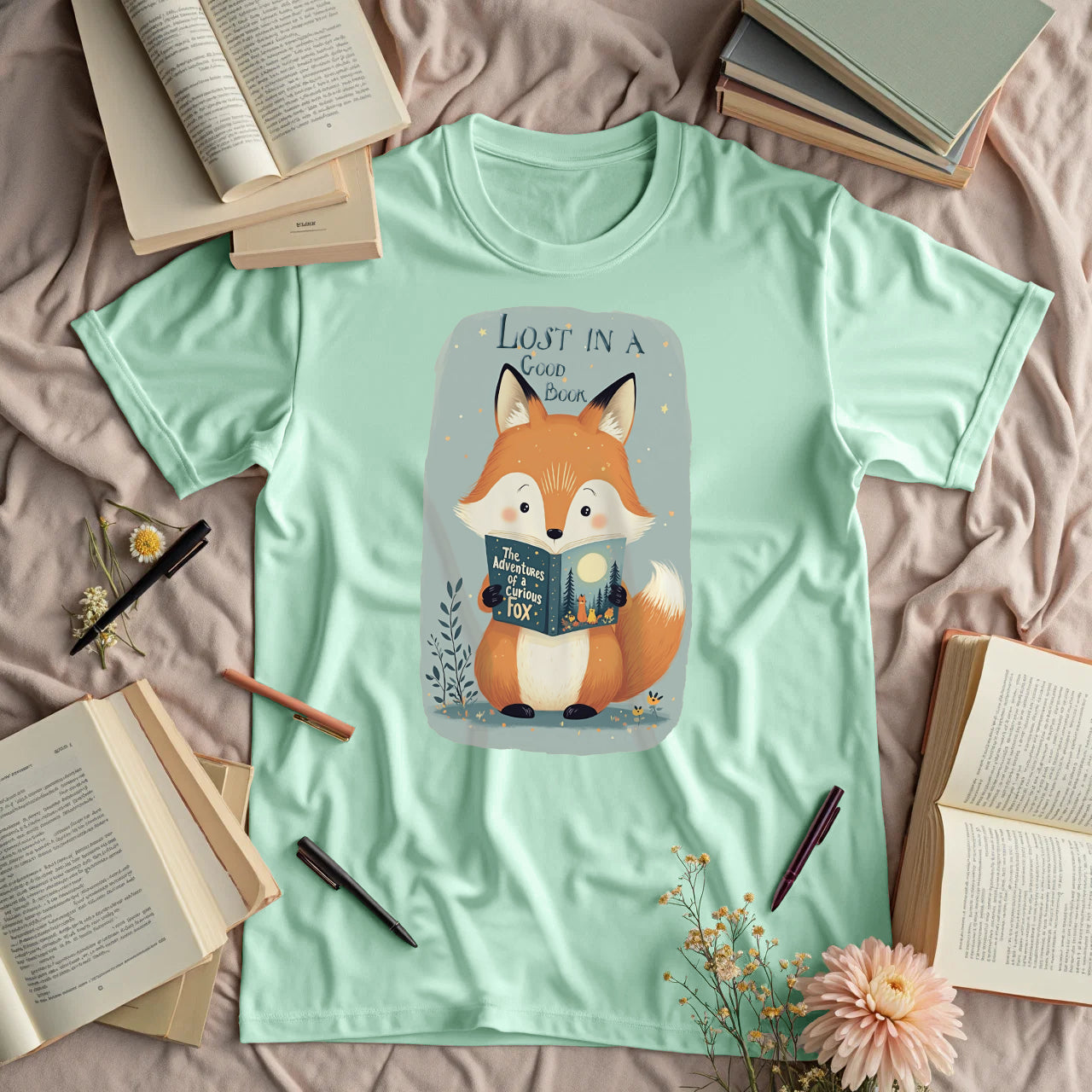 Lost In A Good Book - Cute Fox