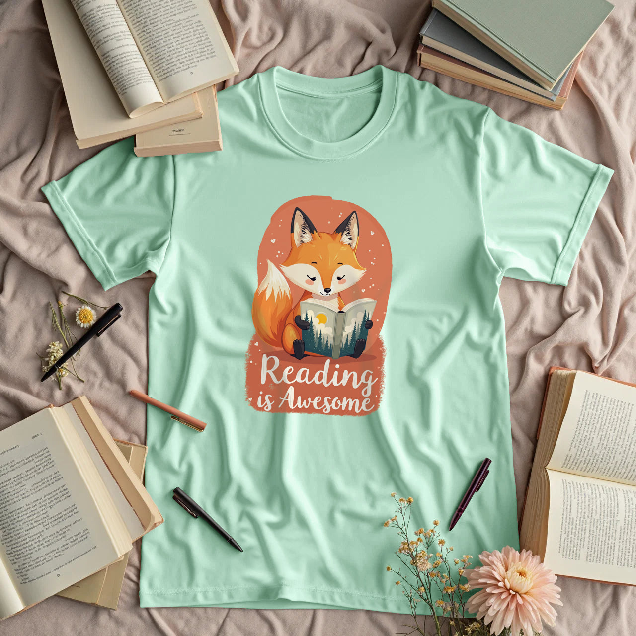 Reading Is Awesome - Cute Fox