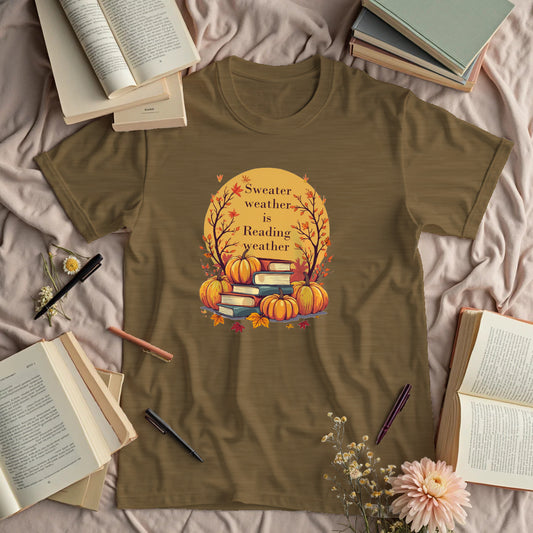 Sweater Weather is Reading Weather - Autumn Pumpkins