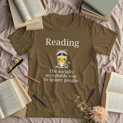Reading. The Socially Acceptable Way To Ignore People - Raccoon