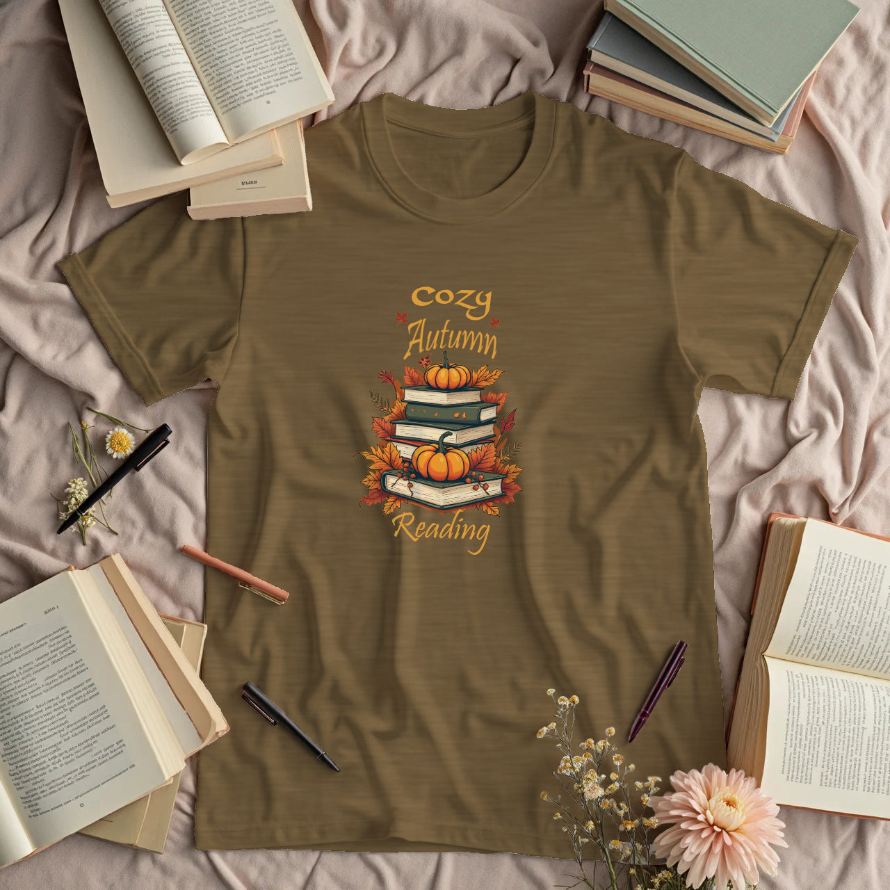Cozy Autumn Reading - pumpkins
