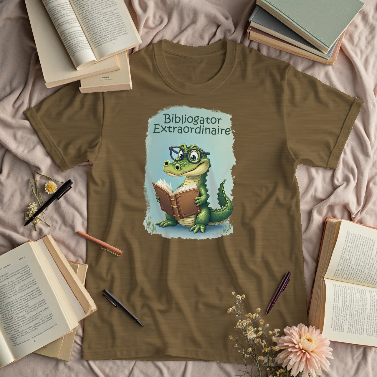 Bibliogator Extraordinaire - Cute Alligator