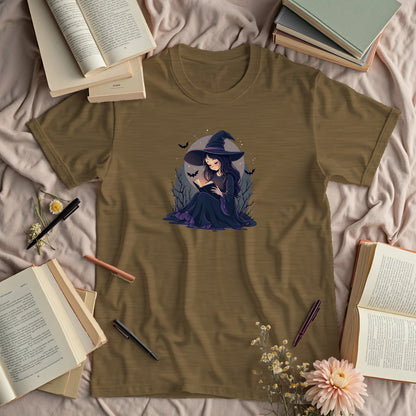 Witch Reading Under a Full Moon
