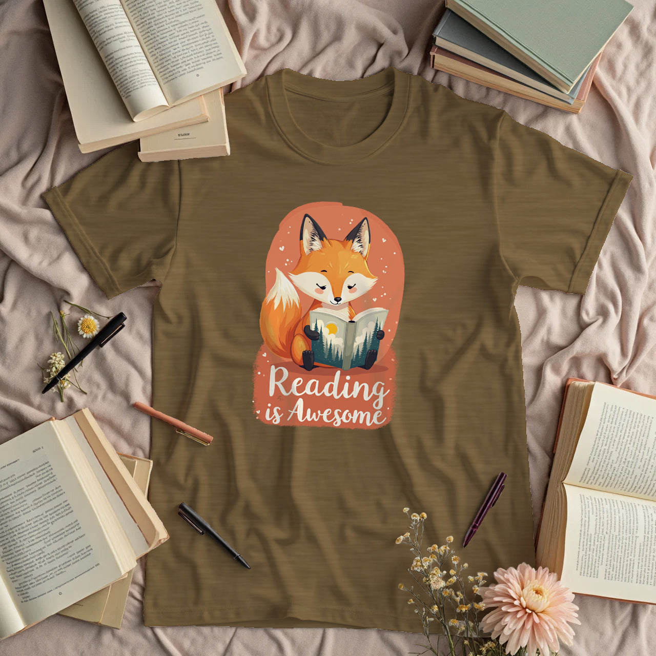 Reading Is Awesome - Cute Fox