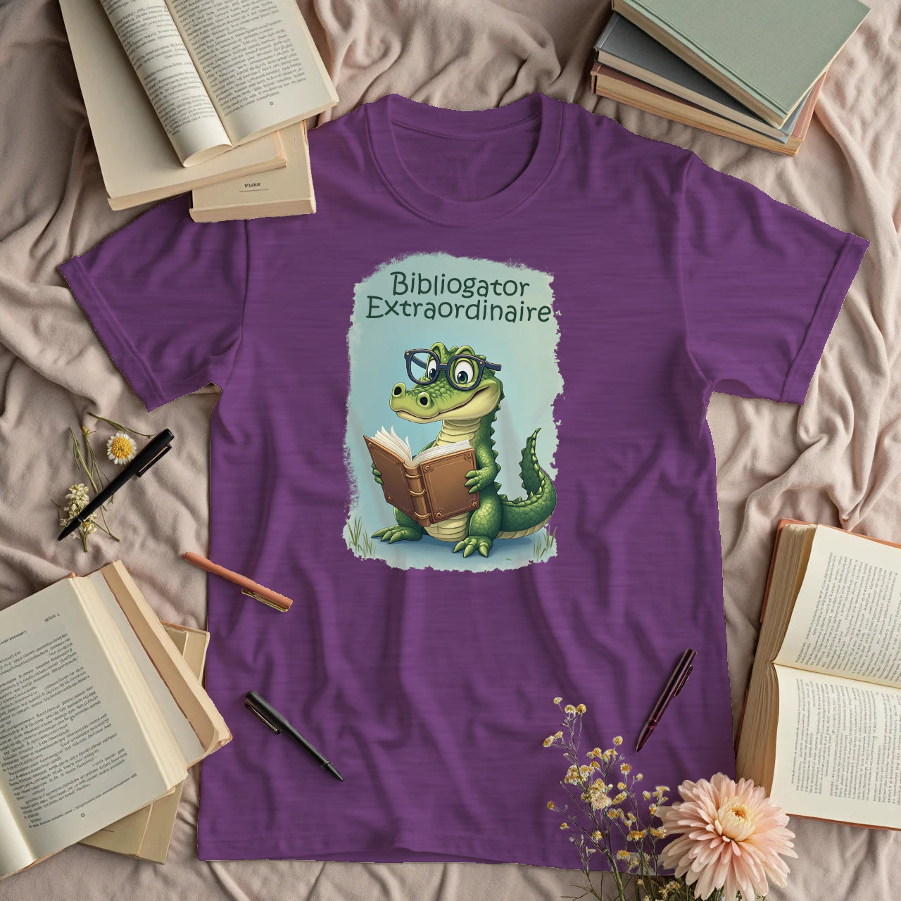 Bibliogator Extraordinaire - Cute Alligator