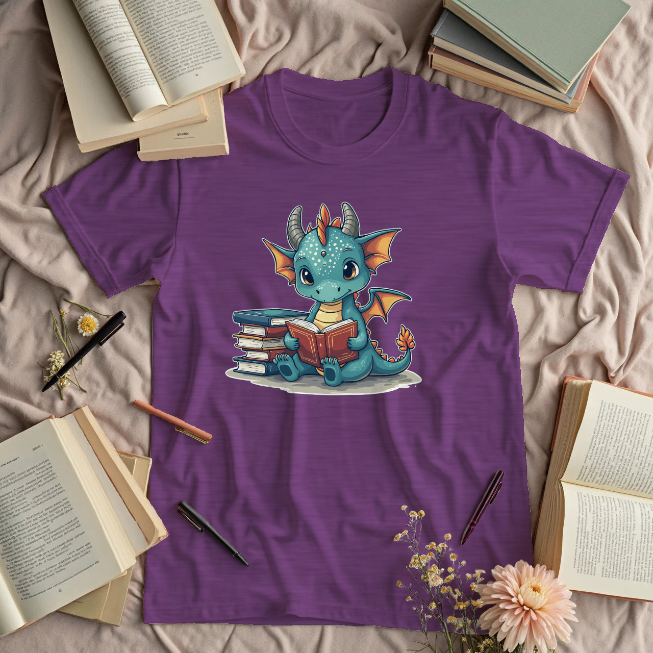 Cute Dragon Reading