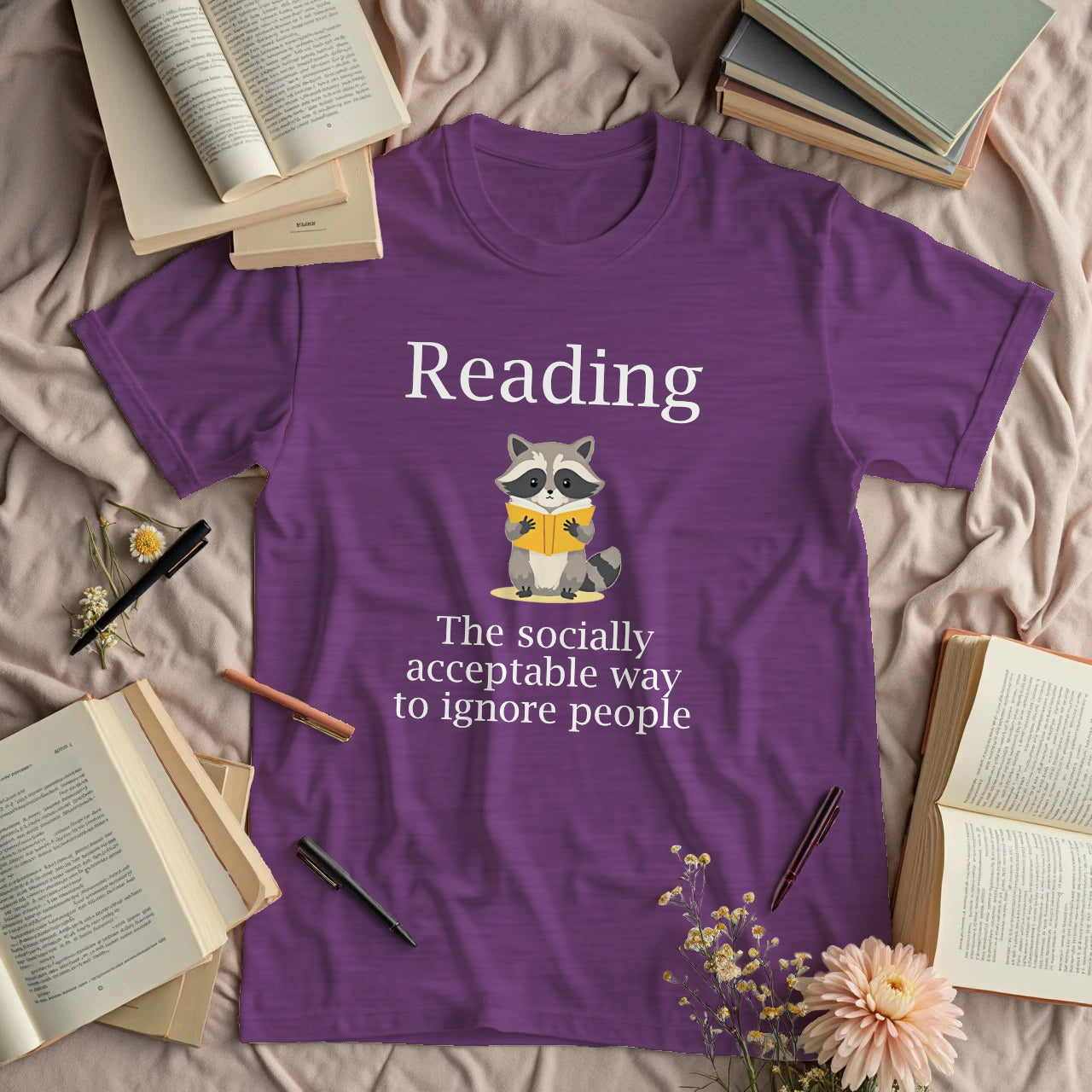 Reading. The Socially Acceptable Way To Ignore People - Raccoon