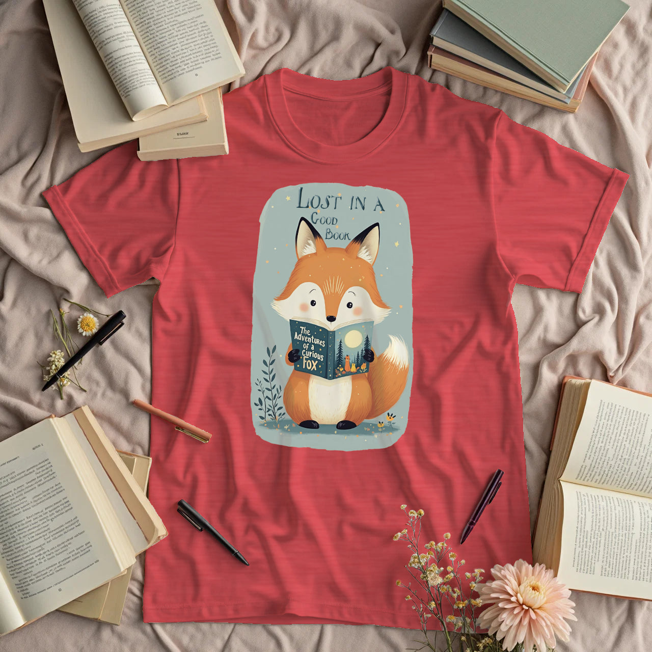 Lost In A Good Book - Cute Fox