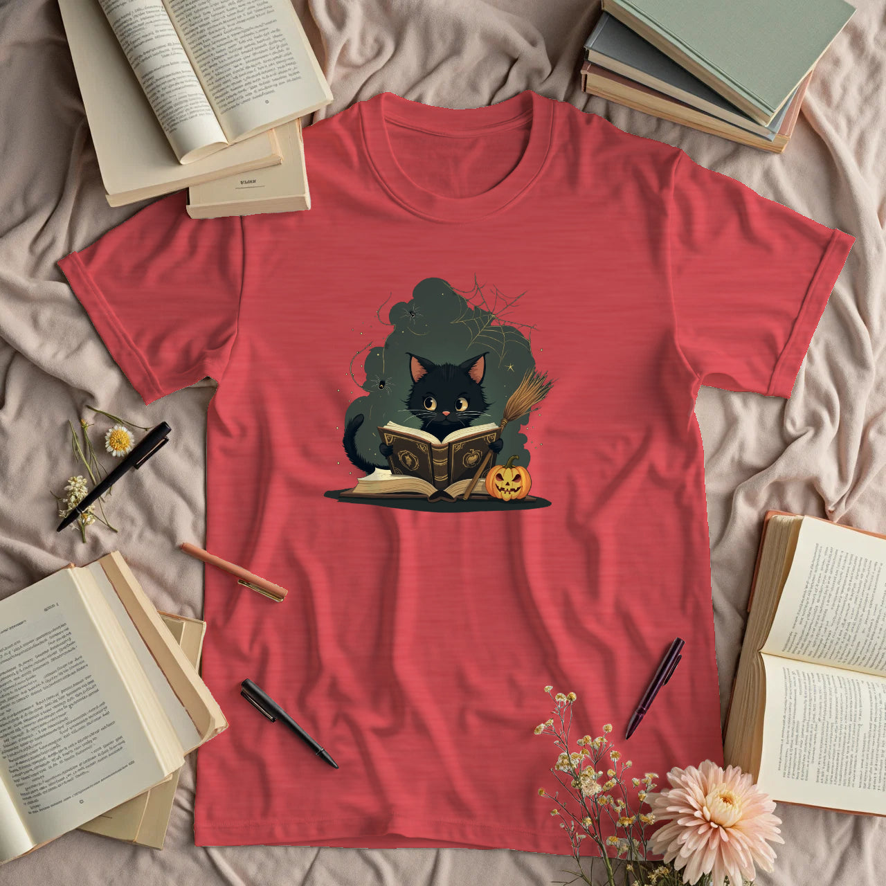 Cute Cat Reader - Jack O' Lantern