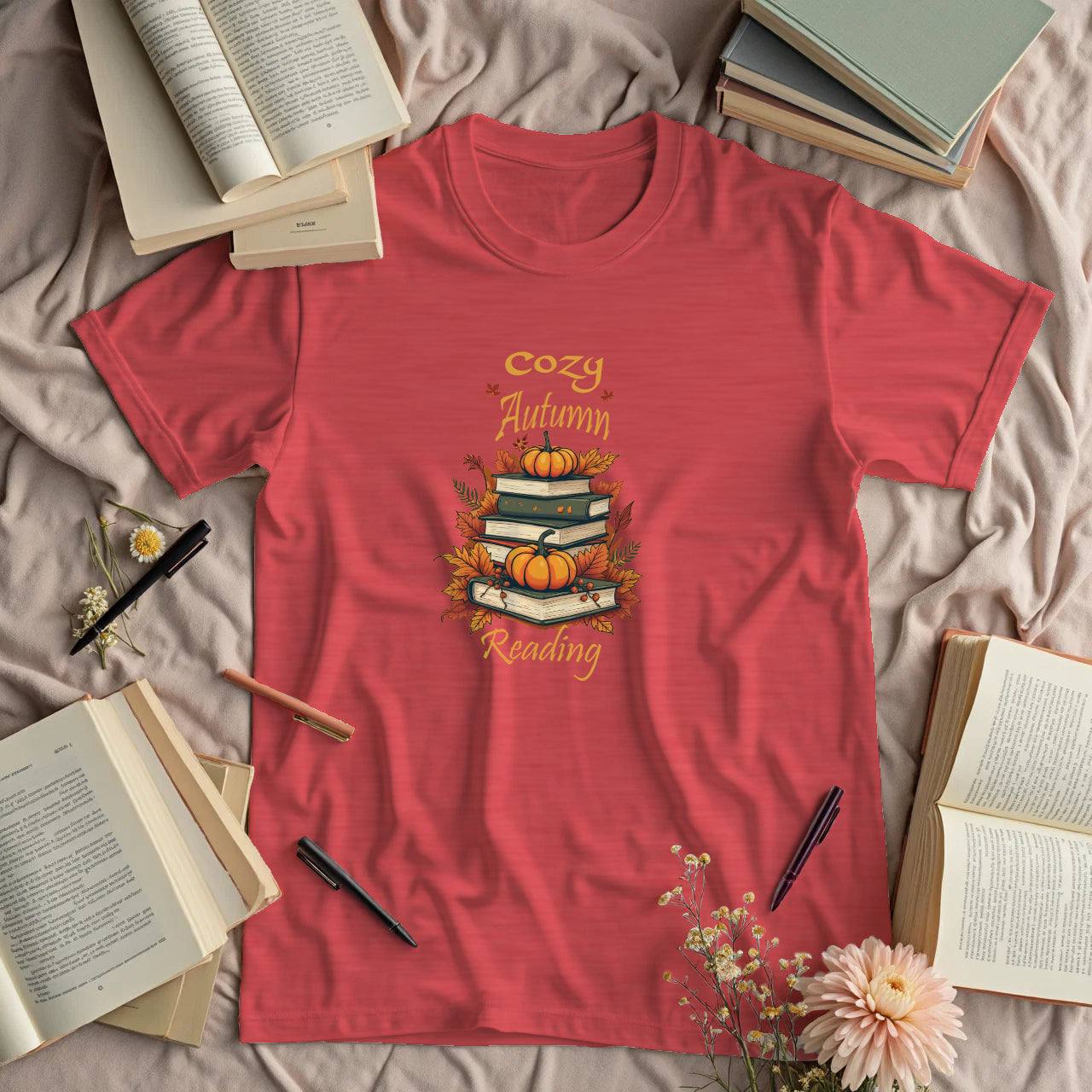 Cozy Autumn Reading - pumpkins