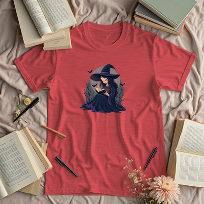 Witch Reading Under a Full Moon